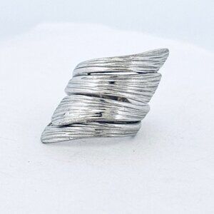 Estate Designer JDM Sterling Silver 925 Wide Wrap Textured Ring Size 7, 10g